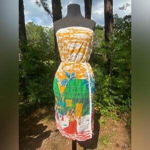 Beach Tropical Vintage Handmade Tiki Hula Girl Hawaiian Small Strapless Cute